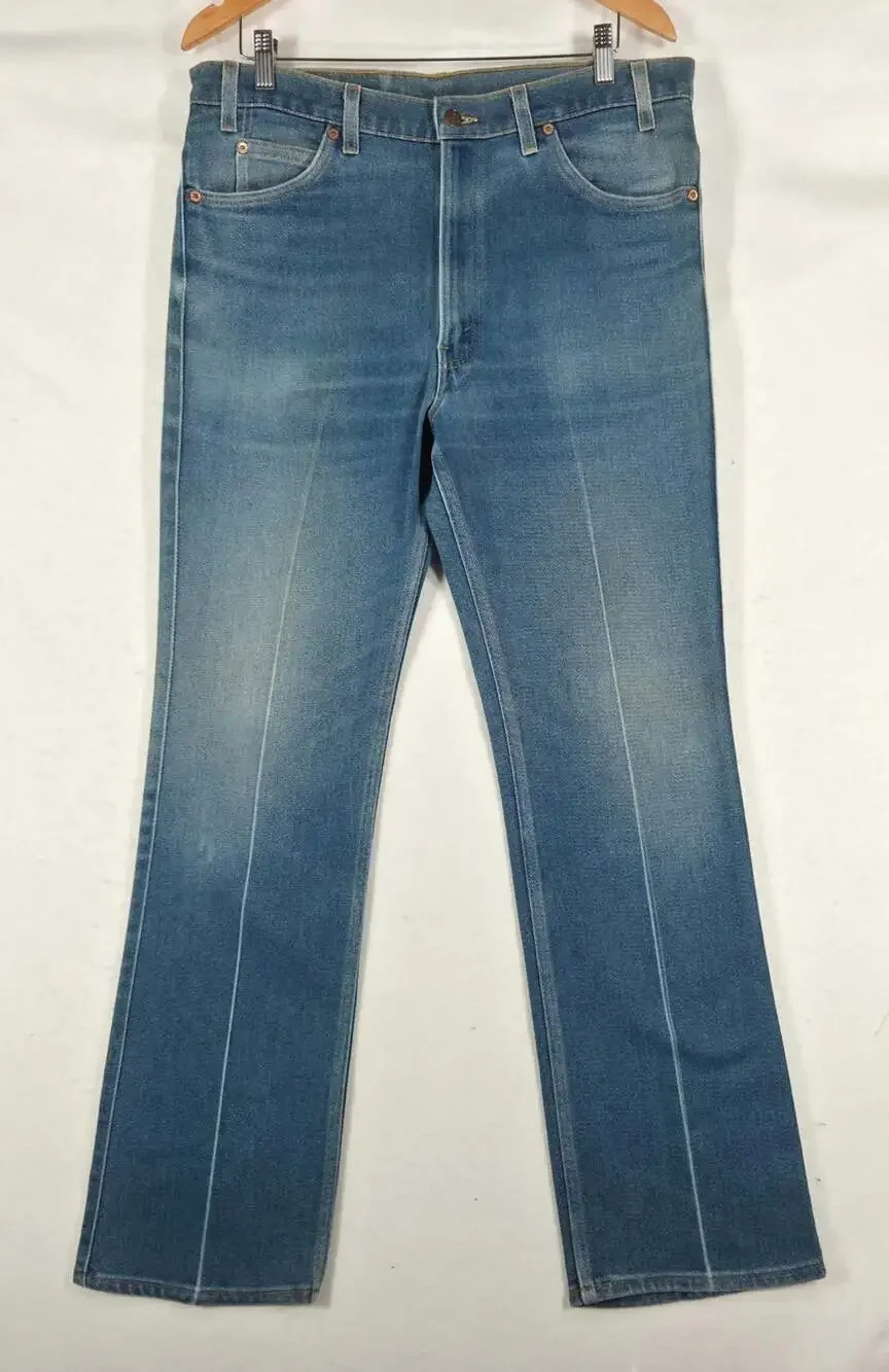 Vintage 90s Levis 517 Orange Tab Jeans Mens 38x34 Bootcut Made in USA 1995 Creas